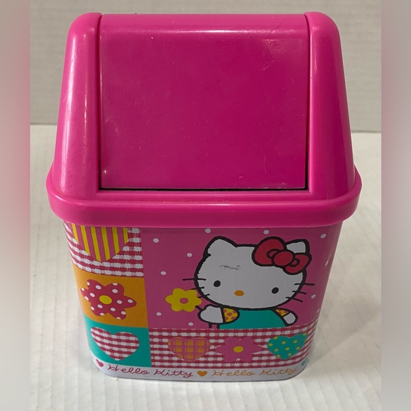 Sanrio Vintage 1992 Hello Kitty Desk Garbage Trash Can Dust Box japan - Picture 2 of 5